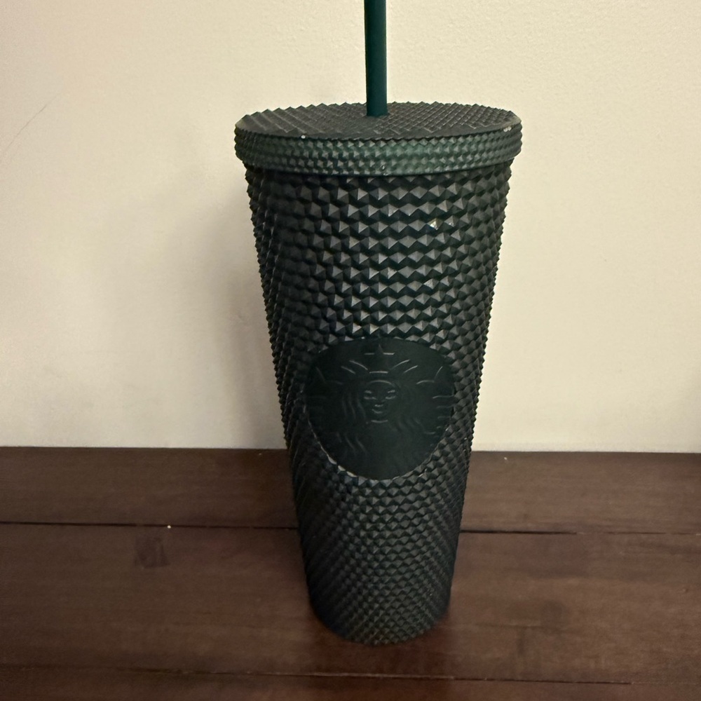 Starbucks 24oz Dark Green Studded Siren Tumbler w/ Straw